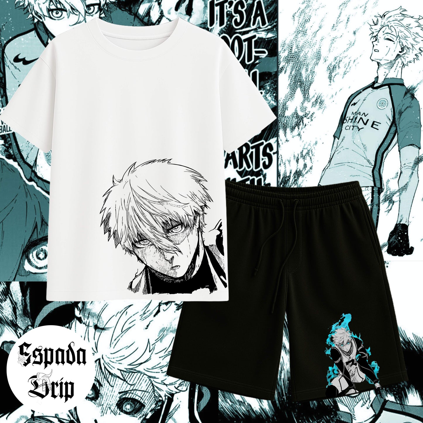Ensemble Nagi Blue Lock T-shirt + Short