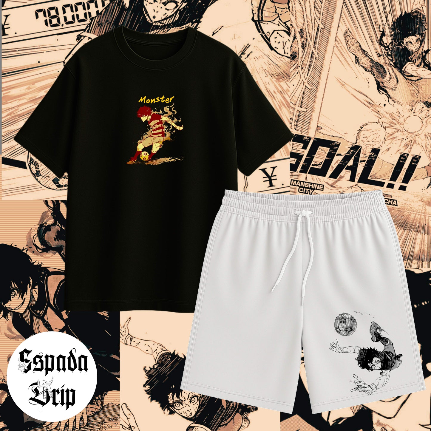 Ensemble Bachira Blue Lock T-shirt + Short