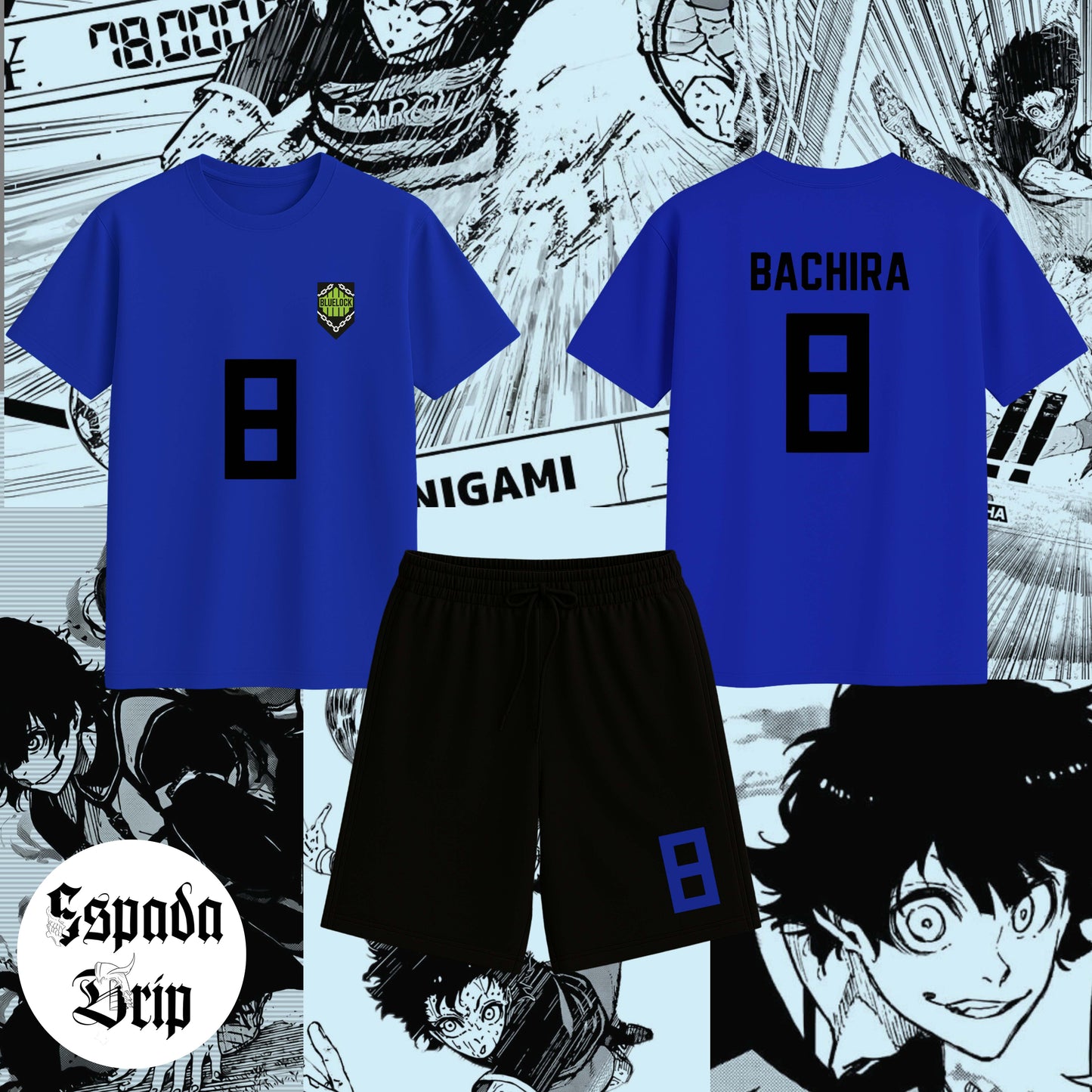 Ensemble Bachira Blue Lock T-shirt + Short